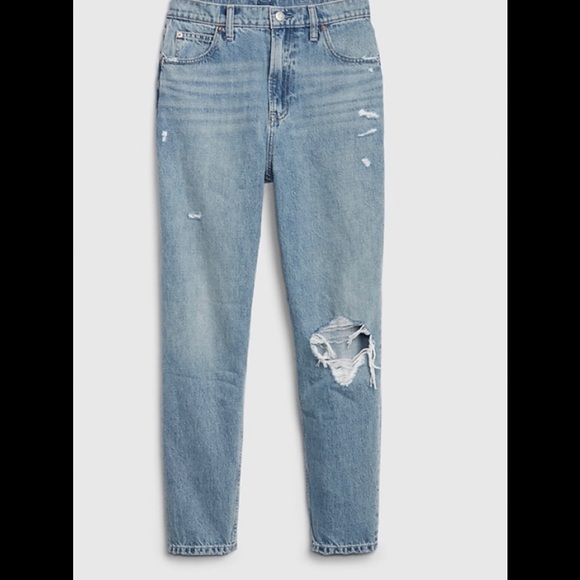 Distressed High Rise Mom Jean - Picture 3 of 5